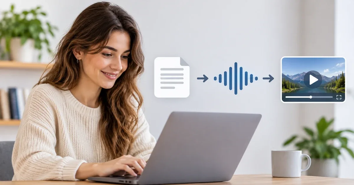 Un texte transformé en voix off par IA : onde sonore et avatar parlant générés avec Incarneo
